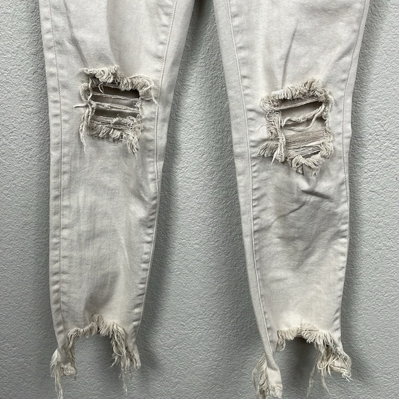 New L’Agence High Line Skinny Jeans High Rise Biscuit Destruct Sz 24 - Picture 6 of 13